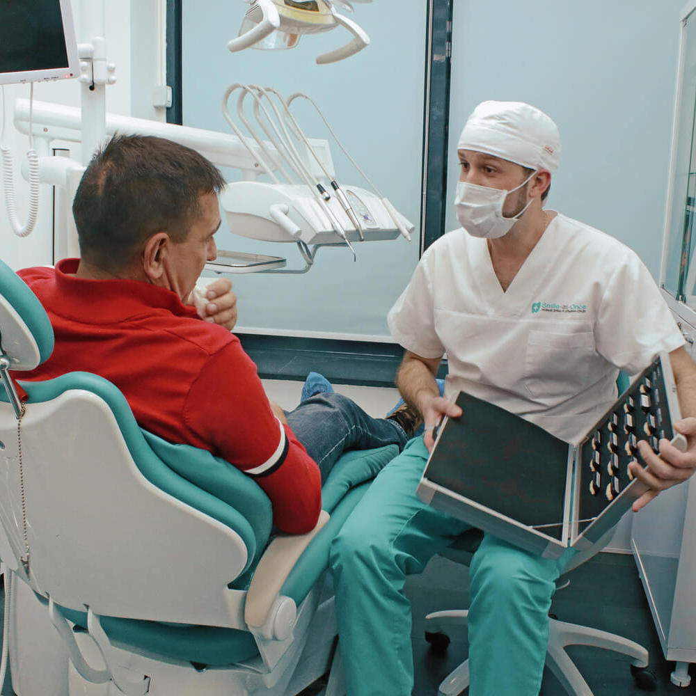 Прием перед установкой постоянных протезов