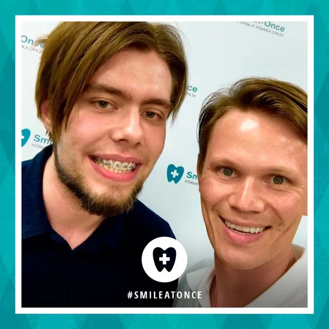 июль 2018: селфи после установки брекетов