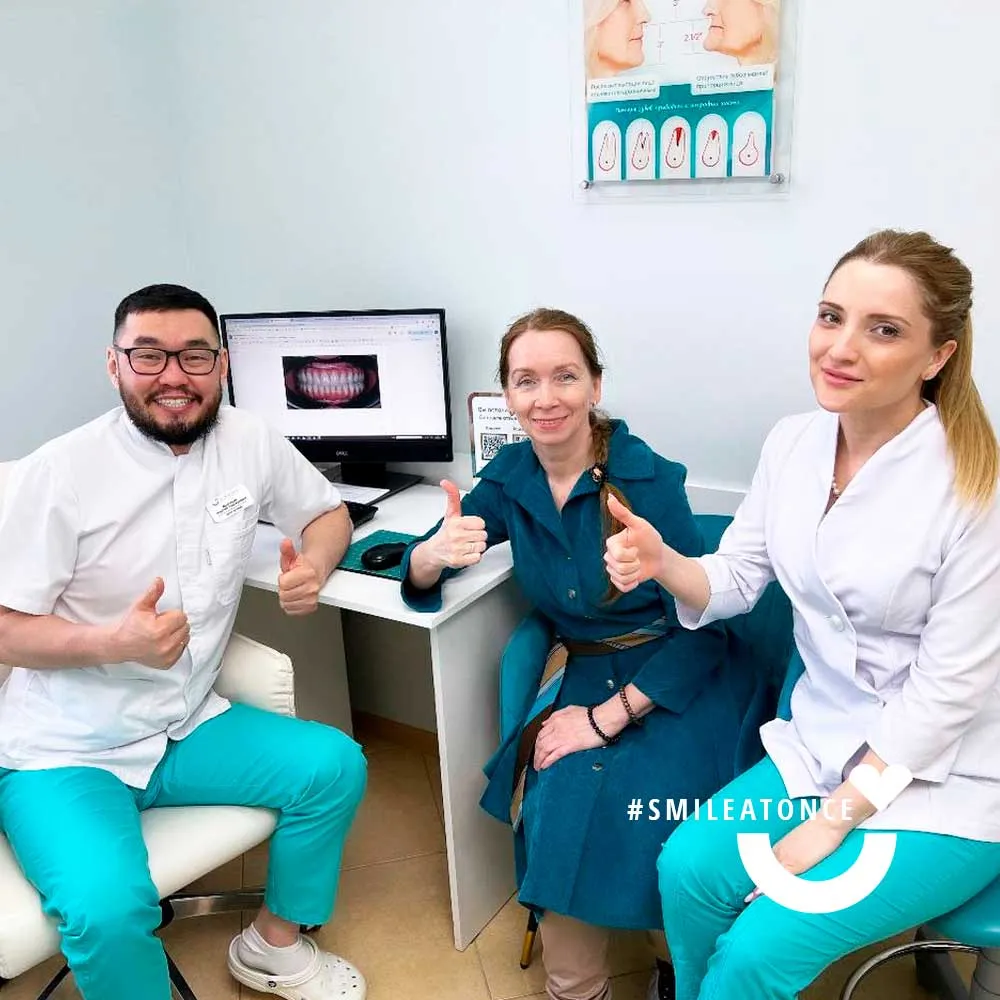 Фото после замены адаптационных зубных протезов