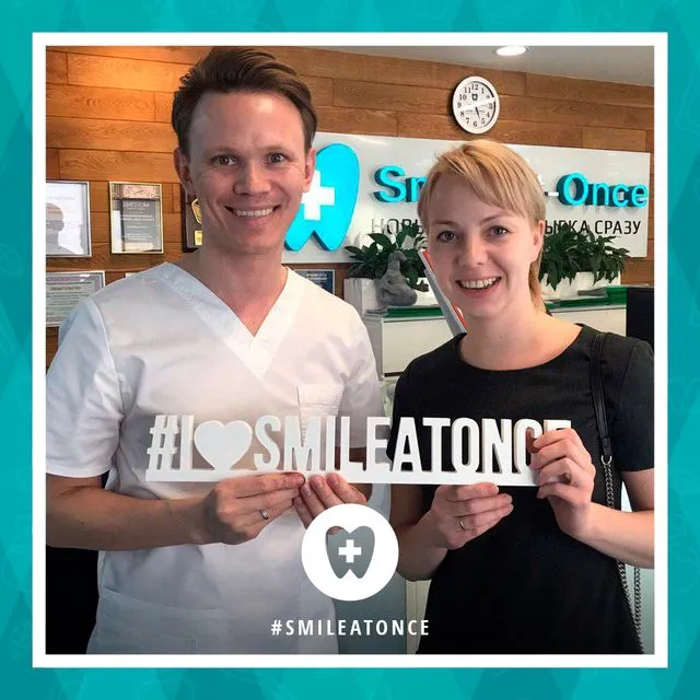 Апрель 2014: после установки брекетов – фото с врачом