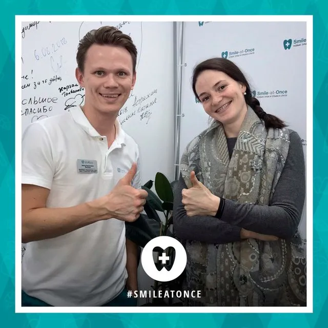 Апрель 2019: после установки металлических брекетов