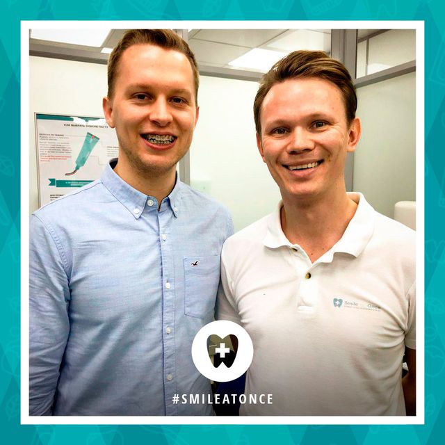 Март 2019: сразу после установки брекетов