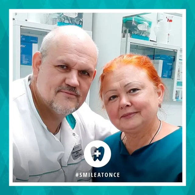 Селфи после установки съемного протеза