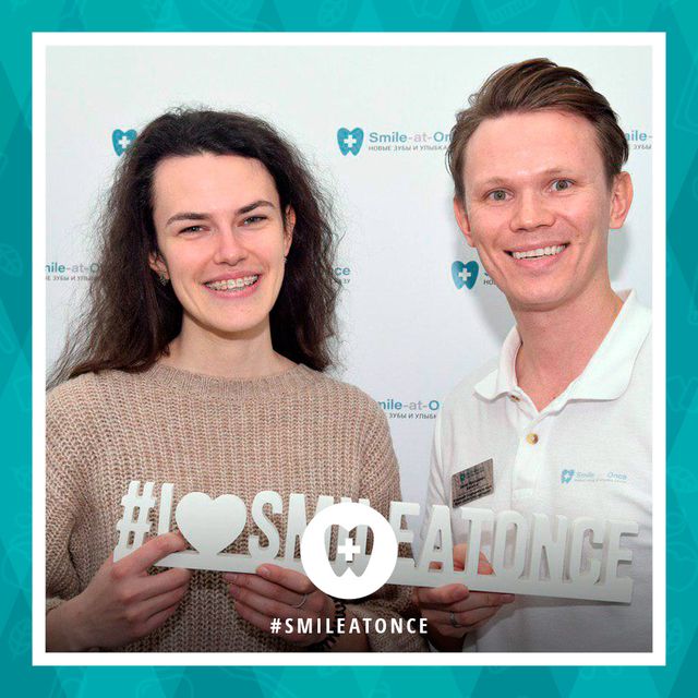 Селфи после установки брекетов