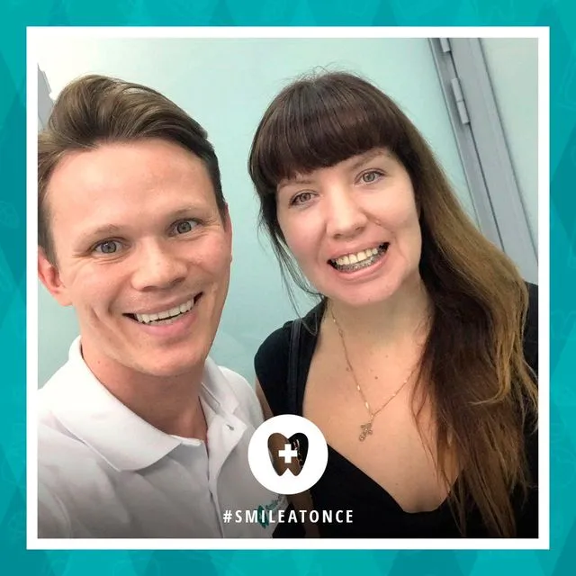 Сентябрь 2019: после установки брекетов на нижнюю челюсть